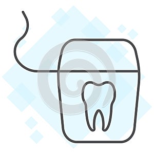 Dental floss thin line icon, stomatology dental