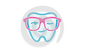 Dental Geek Glasses Blink Teeth Logo