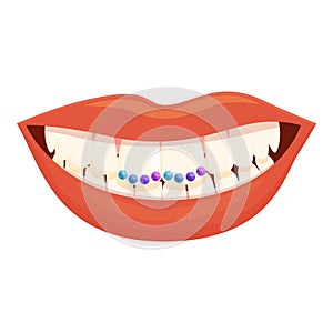 Dental gem icon cartoon vector. Teeth care