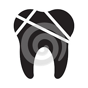 Dental glyph flat vector icon