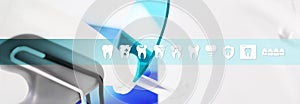 Dental health care concept teeth icons and symbols web banner ba