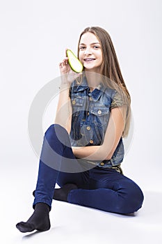 Dental Health Concepts. Smiling Positive Caucasian Teenage Girl