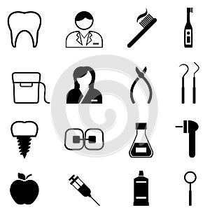 Dental health and dentist icons