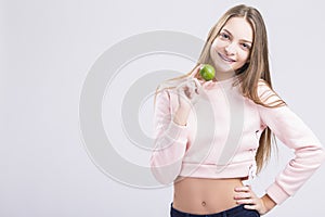 Dental Health Ideas. Portrait of Happy Caucasian Teenage Girl