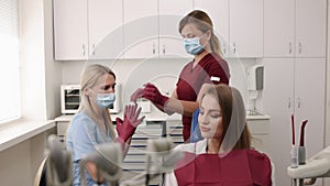 Dental hygiene, Dentist preparation, Gloves hygiene