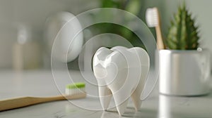 The dental hygiene tools.AI generated image