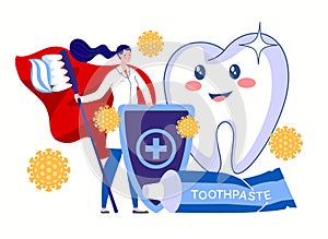 Dentist hygienist. Teeth protection. photo