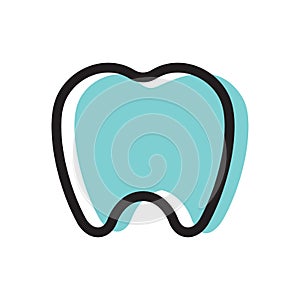 Dental icon desgin, simple tooth symbol isolated on white background