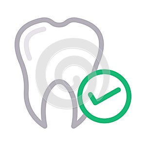 Dental vector color line icon