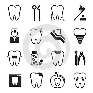 Dental icons set