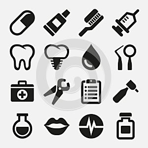 Dental icons set