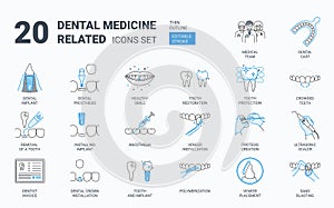 Dental icons set.