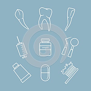 Dental icons set