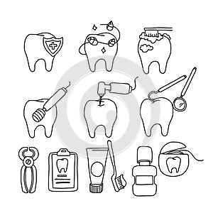 Dental icons set vector illustration