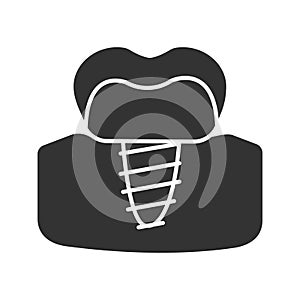 Dental implant glyph icon