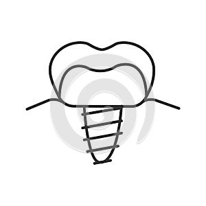 Dental implant linear icon