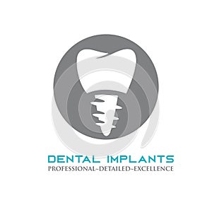 Dental implant logo tooth molar implants