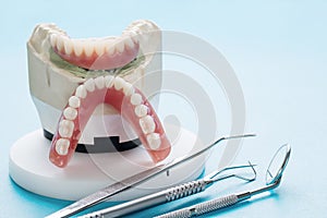 Dental implant work is completed and ready to use.