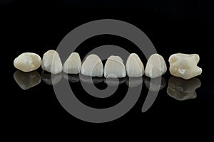 Dental implants on a black background