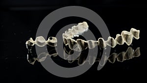 Dental implants on a black background