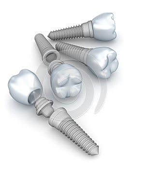 Dental implants, crowns and pins