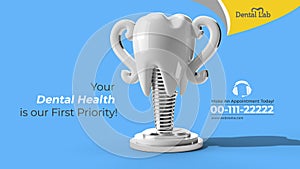 Dental Implants Surgery Concept Horizontal Banner Template