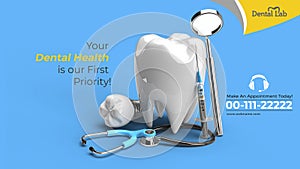 Dental Implants Surgery Concept Horizontal Banner Template