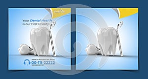 Dental Implants Surgery Concept Instagram Post Banner Template