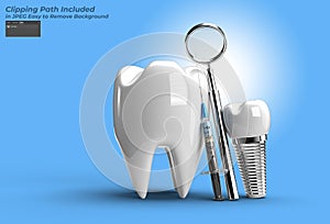 Dental Implants Surgery Concept Pen Tool Created Clipping Path Included in JPEG Easy to Composite