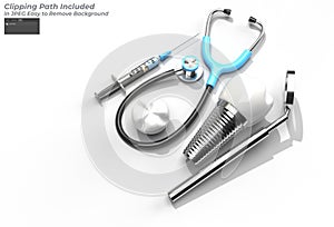 Dental Implants Surgery Concept Pen Tool Created Clipping Path Included in JPEG Easy to Composite