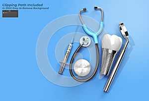 Dental Implants Surgery Concept Pen Tool Created Clipping Path Included in JPEG Easy to Composite