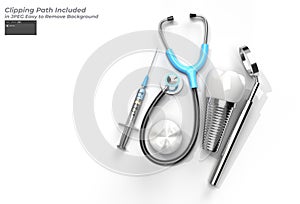 Dental Implants Surgery Concept Pen Tool Created Clipping Path Included in JPEG Easy to Composite