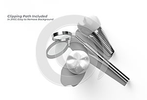 Dental Implants Surgery Concept Pen Tool Created Clipping Path Included in JPEG Easy to Composite photo