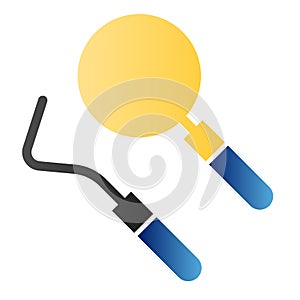 Dental instruments flat icon. Dentistry equipment color icons in trendy flat style. Dentist accessory gradient style