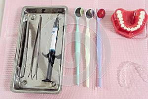 Dental instruments prepared for use in a dental clinic