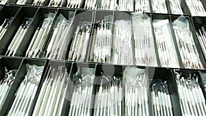 Dental instruments for stomatology practice. Pan