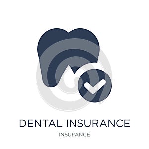 dental insurance icon. Trendy flat vector dental insurance icon