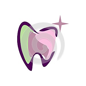 Dental Logo Clinic Tooth abstract design vector template. Dentist stomatology medical doctor Logotype concept icon