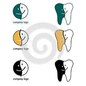 Dental logo. Happy face company logo.