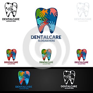 Dental Logo Tooth abstract design vector template, Dentist stomatology medical design