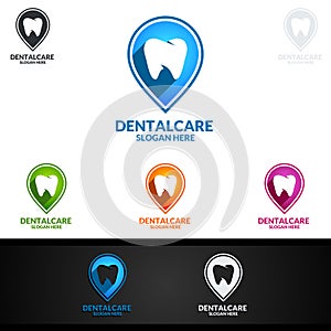 Dental Logo Tooth abstract design vector template, Dentist stomatology medical design