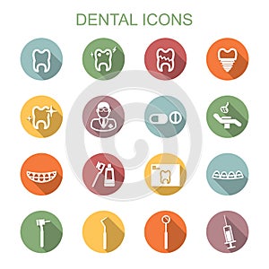 Dental long shadow icons