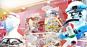 Dental medical glasses in store exhibition