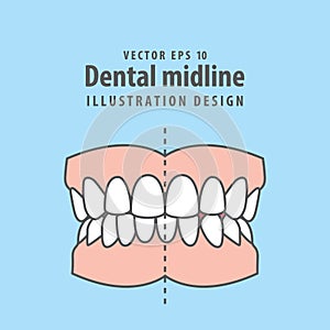Dentale denti illustrazioni vettore progetto sul blu. dentale cura 