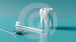 The dental hygiene tools.AI generated image