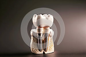 Dental model for dental implantology using two gum pins photo
