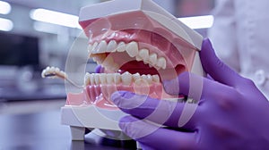 The dental model in hands.AI generated image