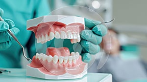 The dental model and tools.AI generated image