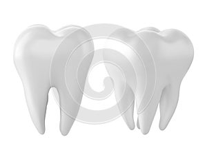 Dental model of a tooth, illustration as a concept of dental examination of teeth. photo