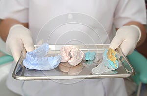 Dental models and dental imprint, silicone material